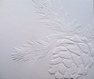 IDS Christmas Card-embossing pine cones